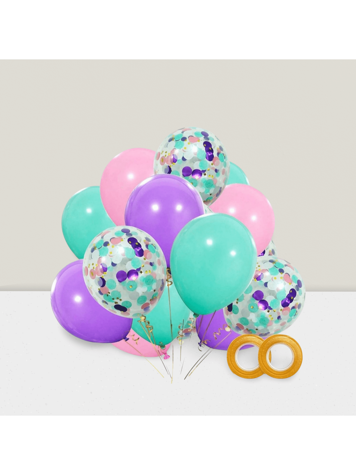 Unicorn 40pcs 12in Balloons in Purple Pink Blue with Confetti for Party Decor