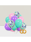 Unicorn 40pcs 12in Balloons in Purple Pink Blue with Confetti for Party Decor