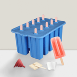 Blue Silicone Popsicle Molds Reusable Ice Pop Maker for Kids