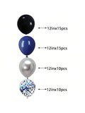 50pcs 12in Black Navy Chrome Confetti Balloons Party Decorations