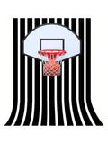Basketball Photo Backdrop 5x7ft Black White Stripes for Party and Photos