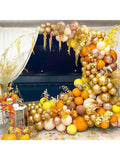 150PCS Fall Balloon Garland Kit in Orange, Brown & Yellow for Thanksgiving Parties