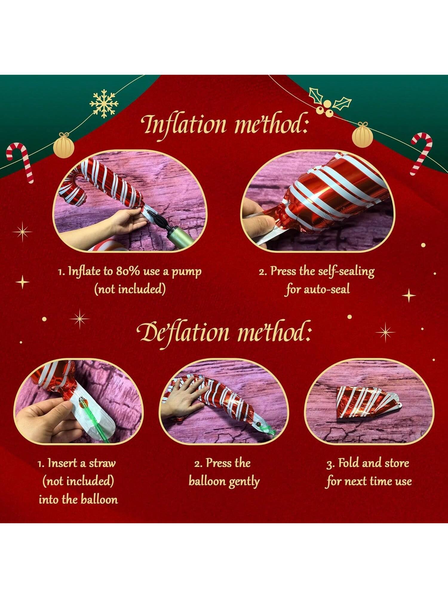 36 Pc Giant Christmas Foil Balloon Set Santa Snowman Candy Cane Star and Tree Decor
