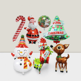 7PCS Giant Christmas Foil Balloons with Santa, Elk, Snowman & Tree