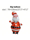 7PCS Giant Christmas Foil Balloons with Santa, Elk, Snowman & Tree