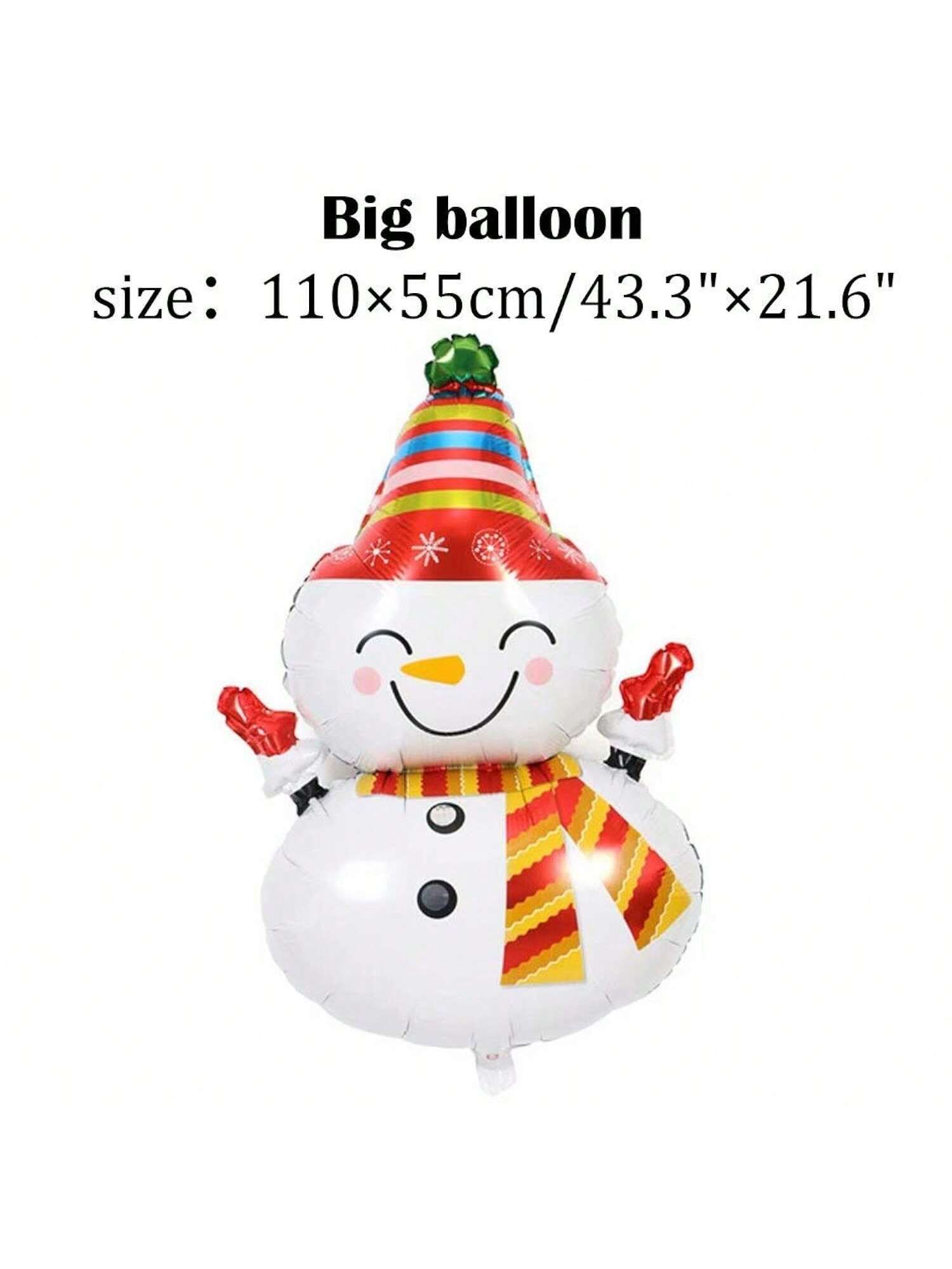 7PCS Giant Christmas Foil Balloons with Santa, Elk, Snowman & Tree