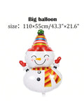 7PCS Giant Christmas Foil Balloons with Santa, Elk, Snowman & Tree