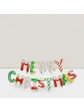 Merry Christmas Balloon Banner with Red Green Gold Foil Letters 16-Inch