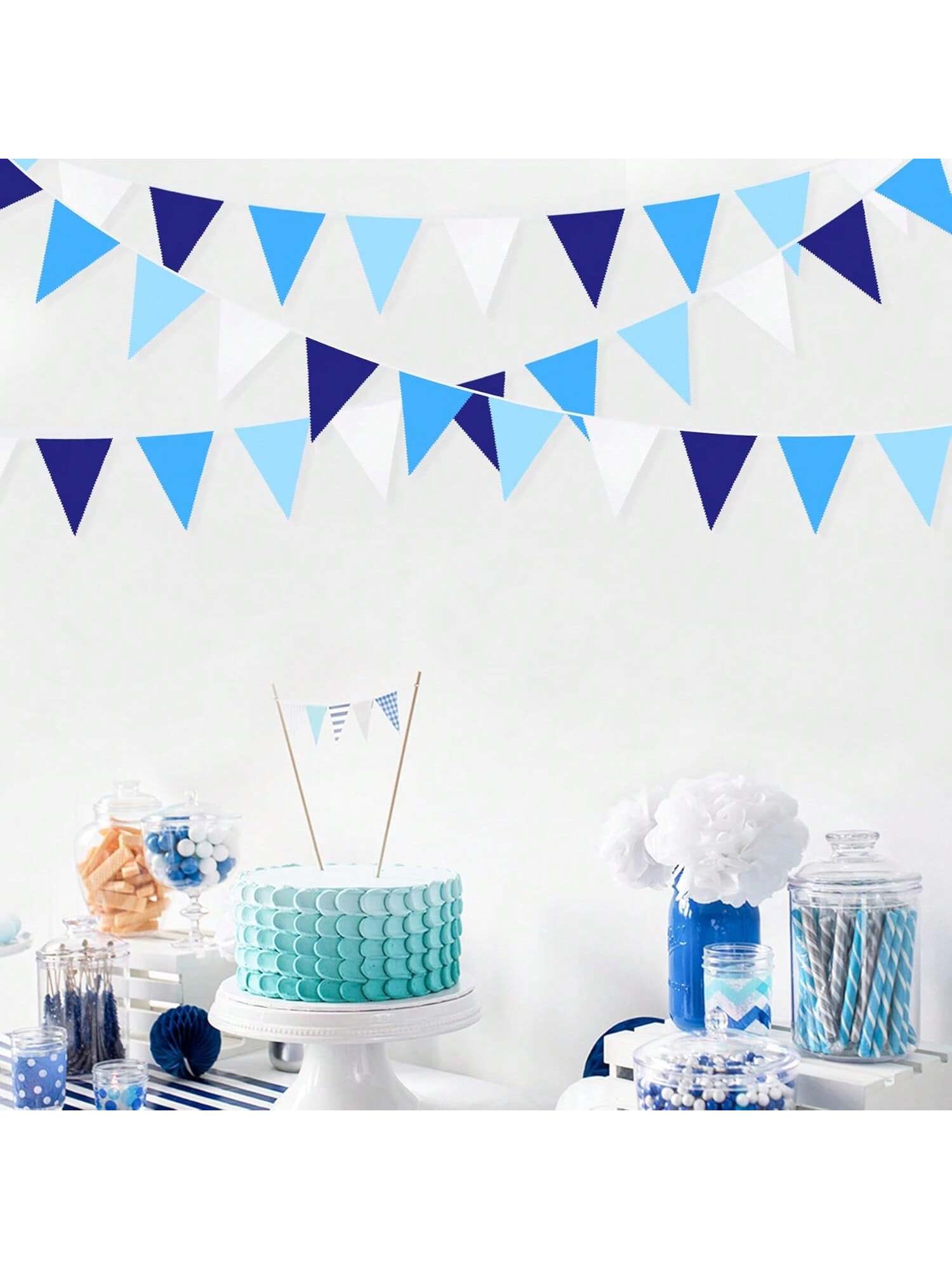 10M Royal Blue Triangle Flag Bunting for Wedding Birthday and Nautical Parties