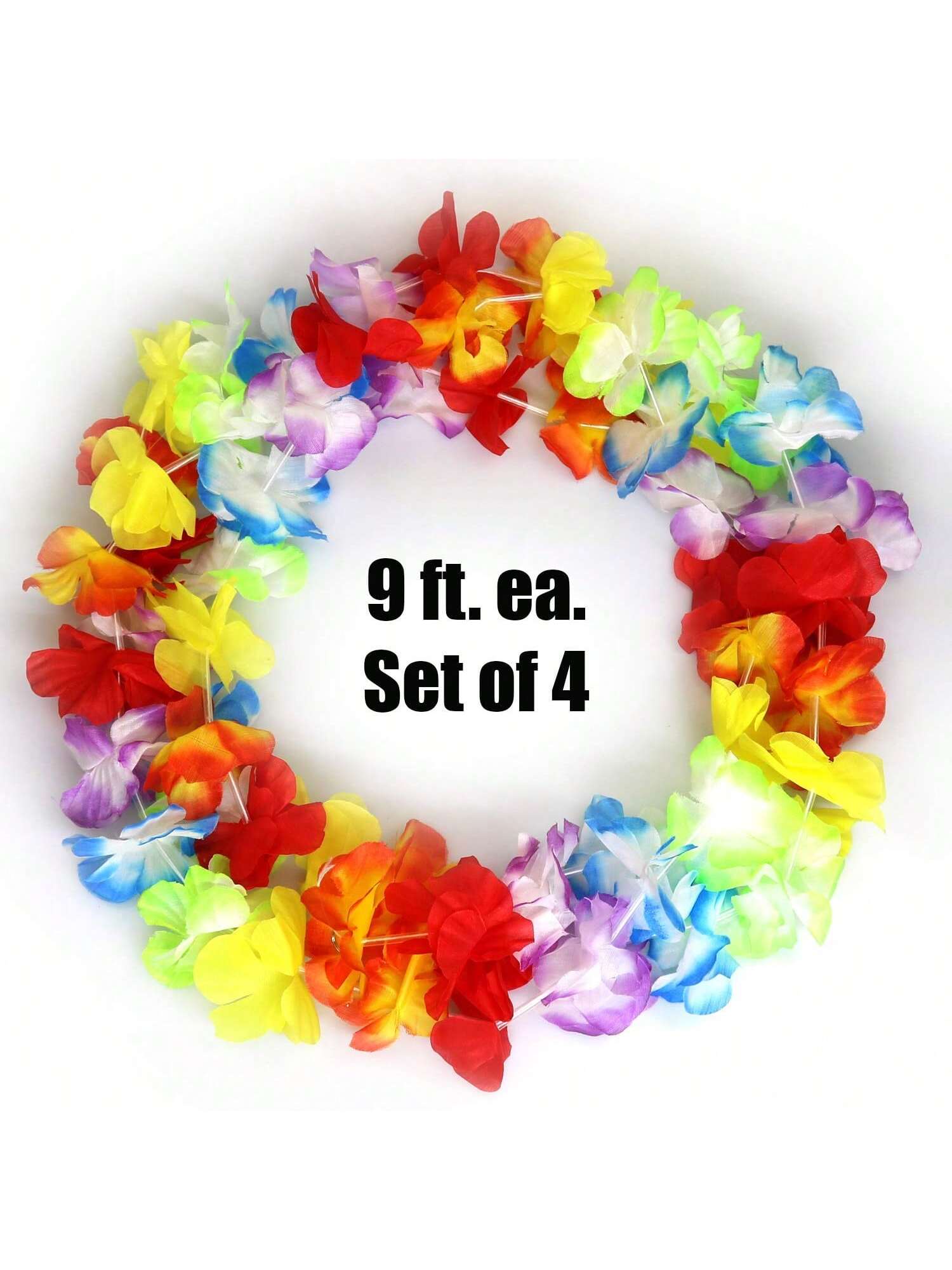 36-Ft Jumbo Hawaiian Flower Lei Garland for Luau Parties and Tropical Decor