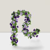 2 Pack Artificial Flower Garlands 15.8ft Purple Silk Roses for Decor