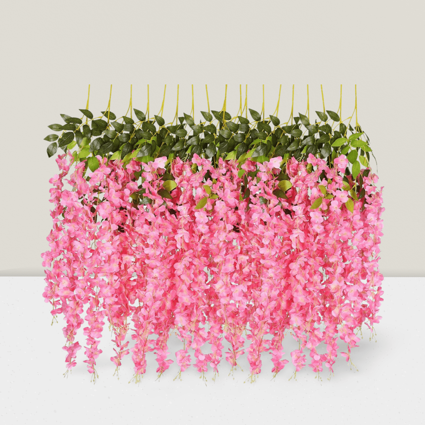 6-Pack 3.75ft Artificial Pink Wisteria Garland for Party Wedding and Home Decor