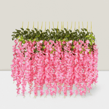 6-Pack 3.75ft Artificial Pink Wisteria Garland for Party Wedding and Home Decor