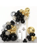 153-Piece Black and Gold Balloon Garland Kit with Confetti Balloons for Party