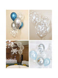 100 Pc Christmas Snowflake Latex Balloons Clear Winter Wonderland Party Decor