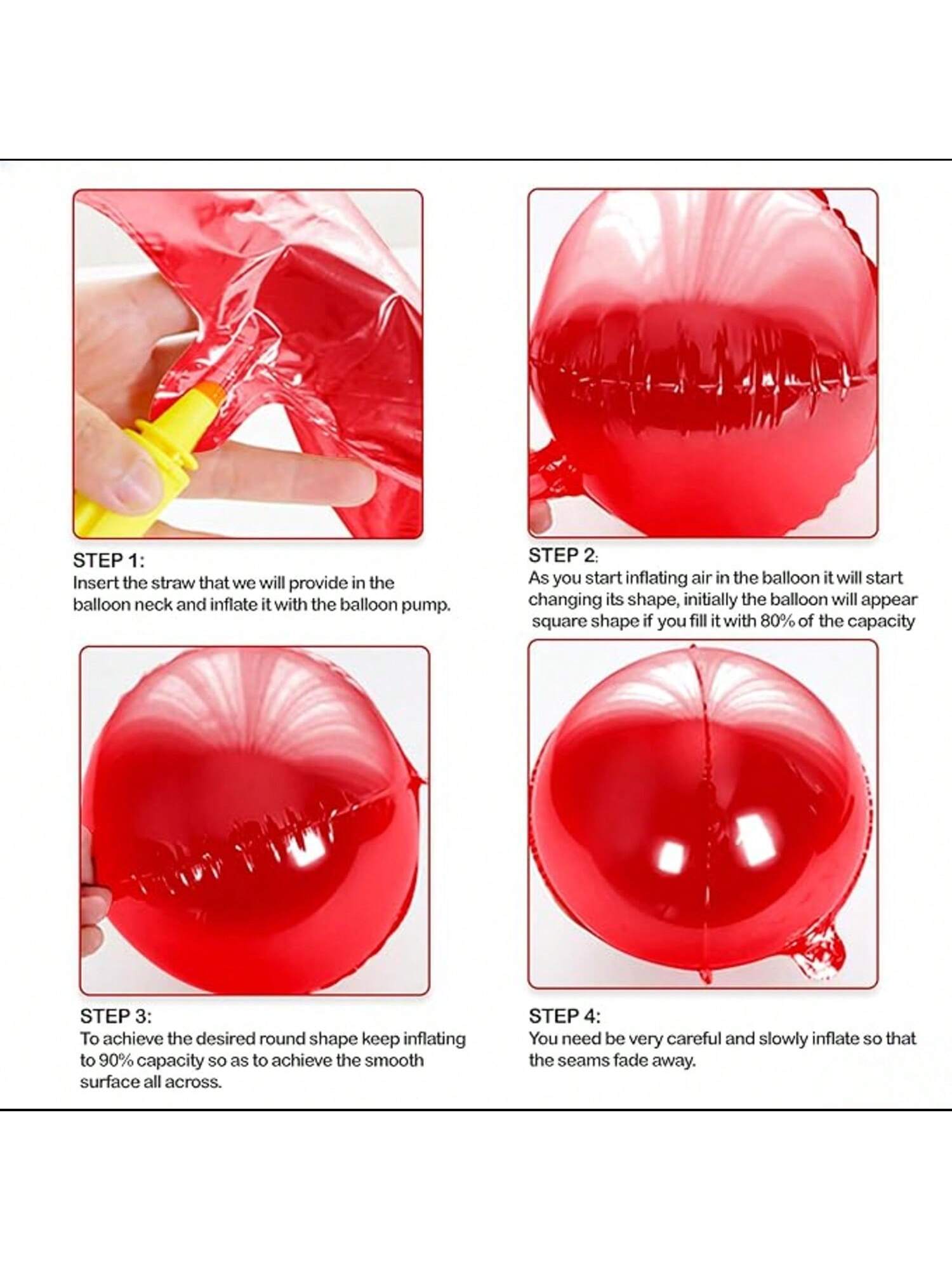 12pcs 22" Metallic Red 4D Sphere Balloons for Christmas Parties