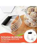 Professional Dough Blender Pastry Cutter with Stainless Steel Blades and Black Handle