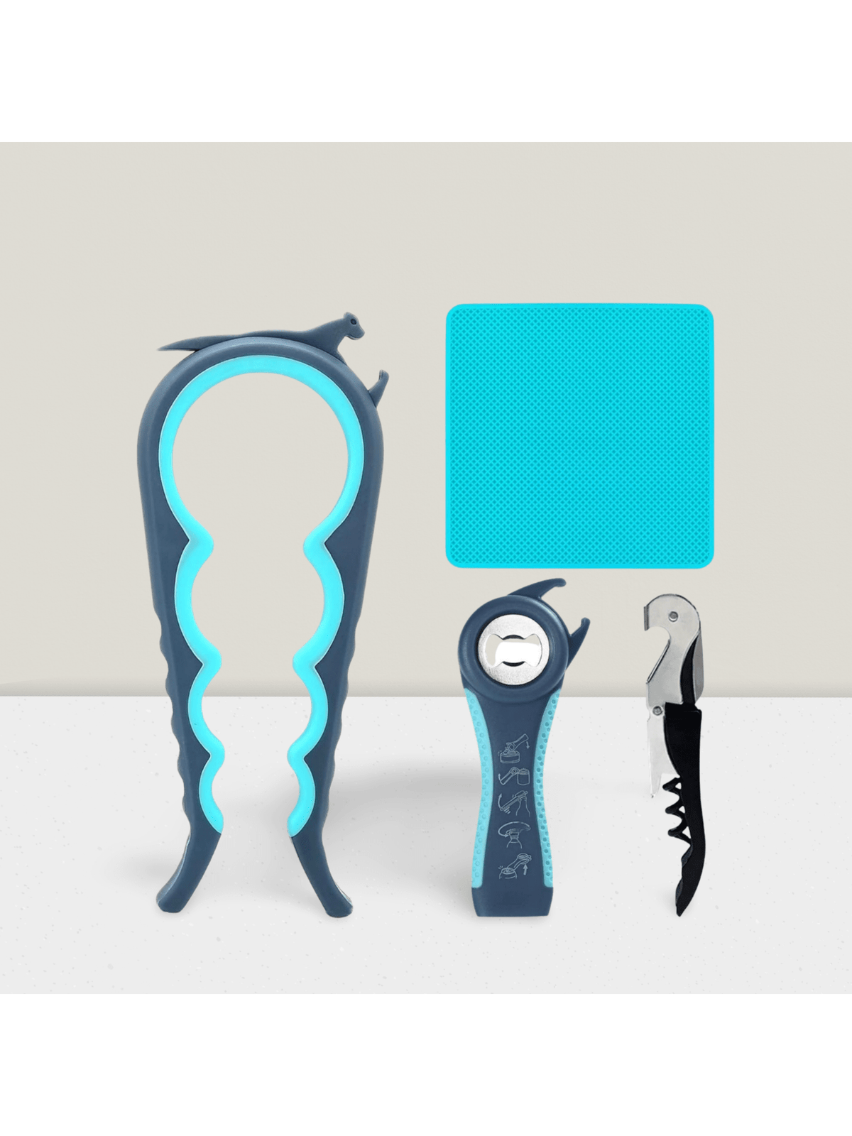 Jar Opener for Seniors with Arthritis Multi-Function Non-Slip Bottle Opener