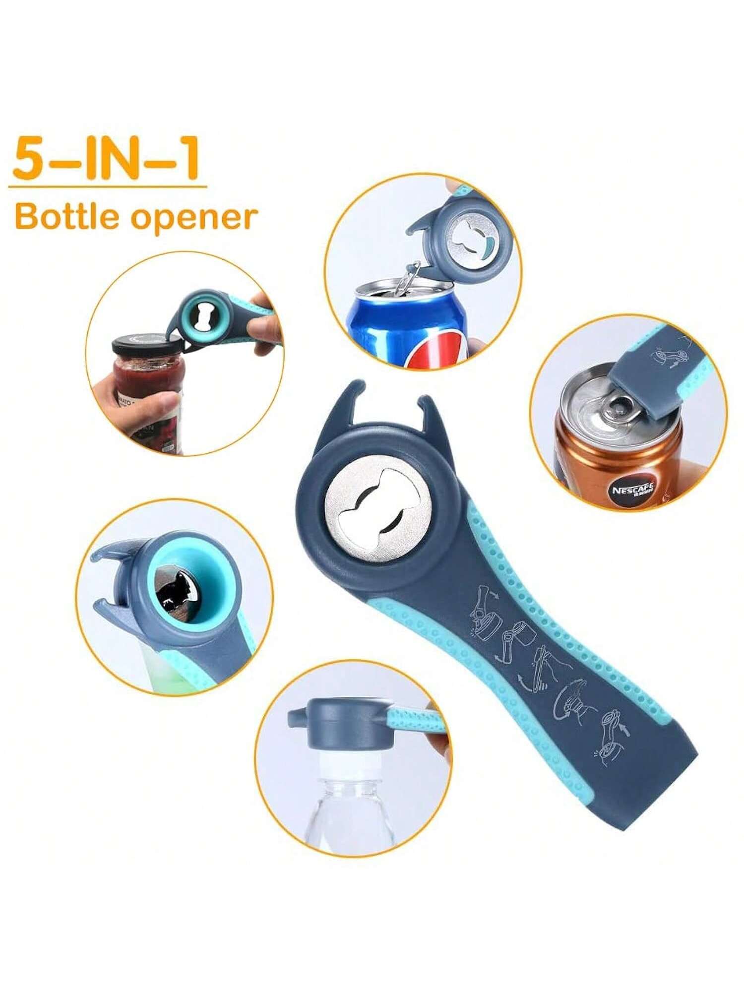 Jar Opener for Seniors with Arthritis Multi-Function Non-Slip Bottle Opener