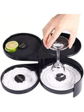 3-Tier Bar Glass Rimmer for Margaritas Cocktails with Salt and Spice Containers