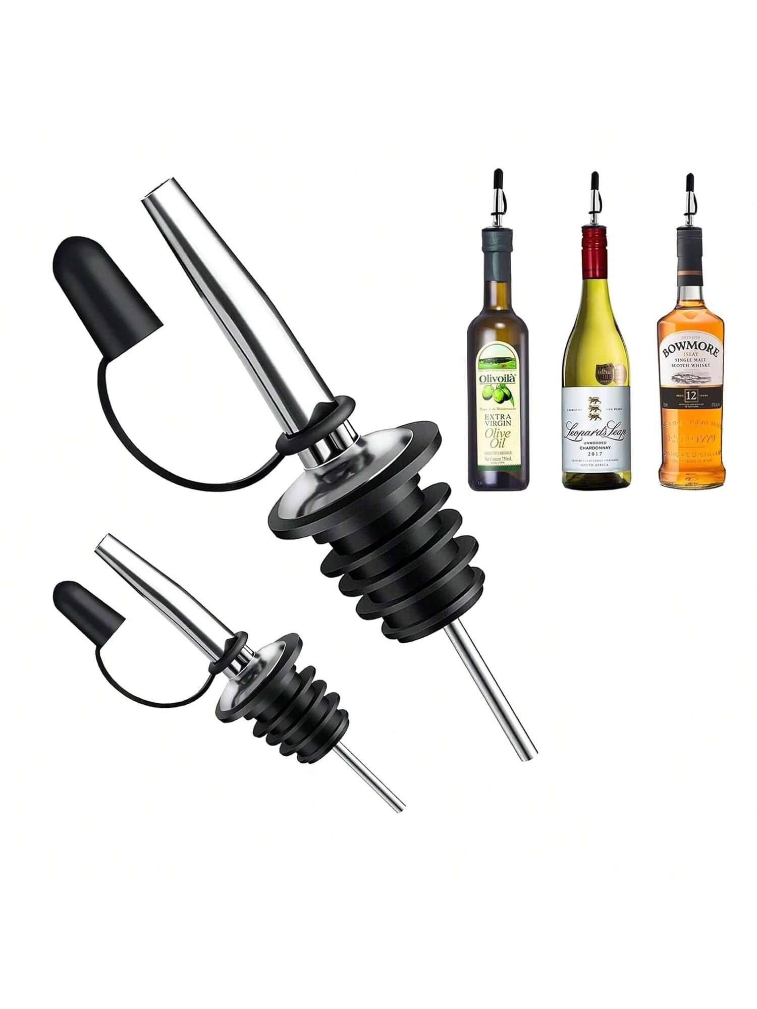 12-Pack Liquor Pour Spouts with Dust Caps Speed Pourers for Bar and Bottles