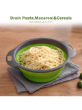 Collapsible Silicone Colander Set of 2 Large Strainers for Kitchen and Travel