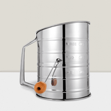 3-Cup Stainless Steel Flour Sifter Rotary Hand Crank for Baking