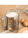 3-Cup Stainless Steel Flour Sifter Rotary Hand Crank for Baking