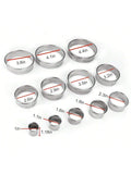12-Piece Round Cookie Cutter Set Stainless Steel for Baking Donuts and Pastries