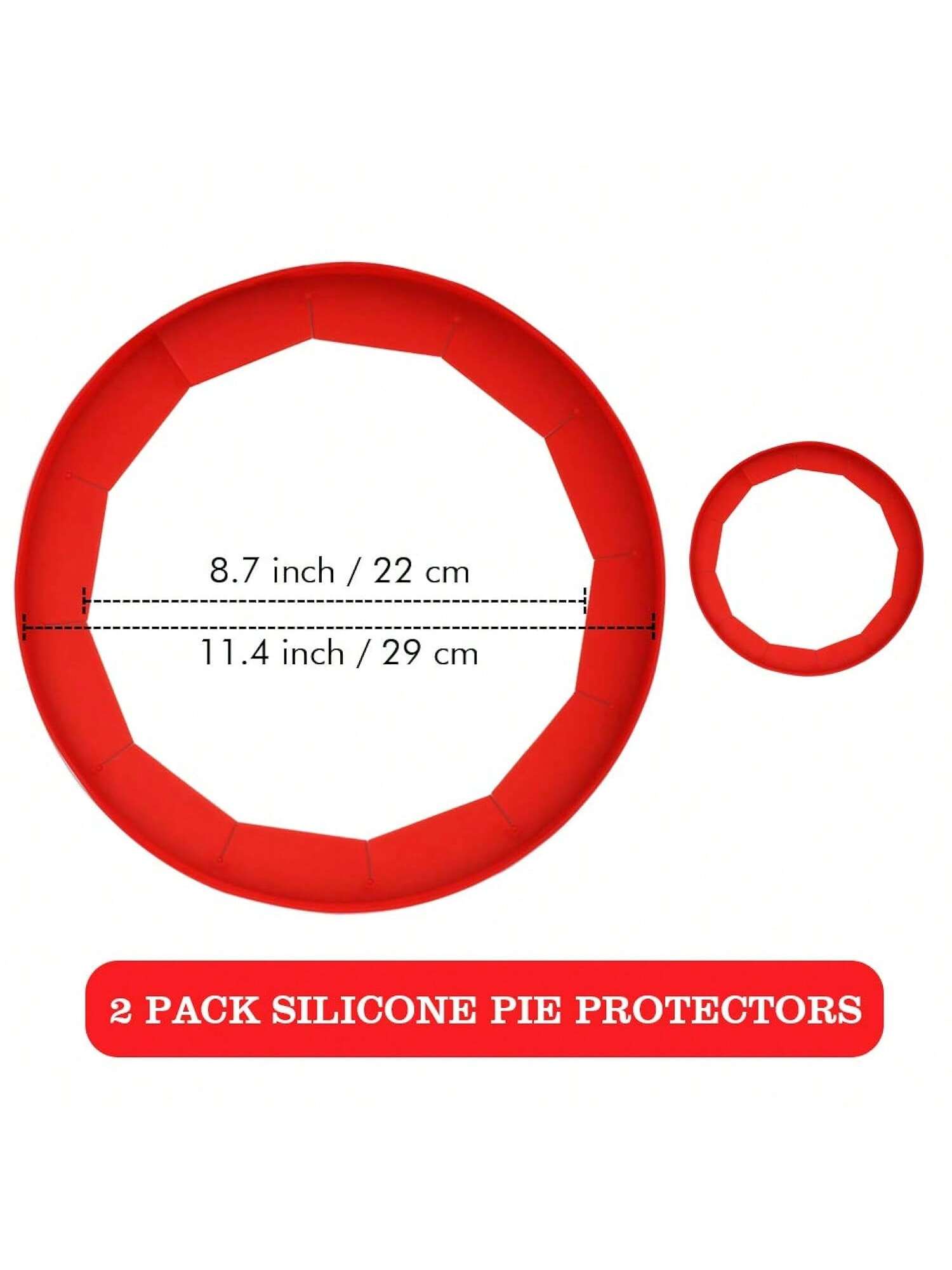 Adjustable Silicone Pie Crust Shields Baking Protectors for 8-11.4 Inch Pies