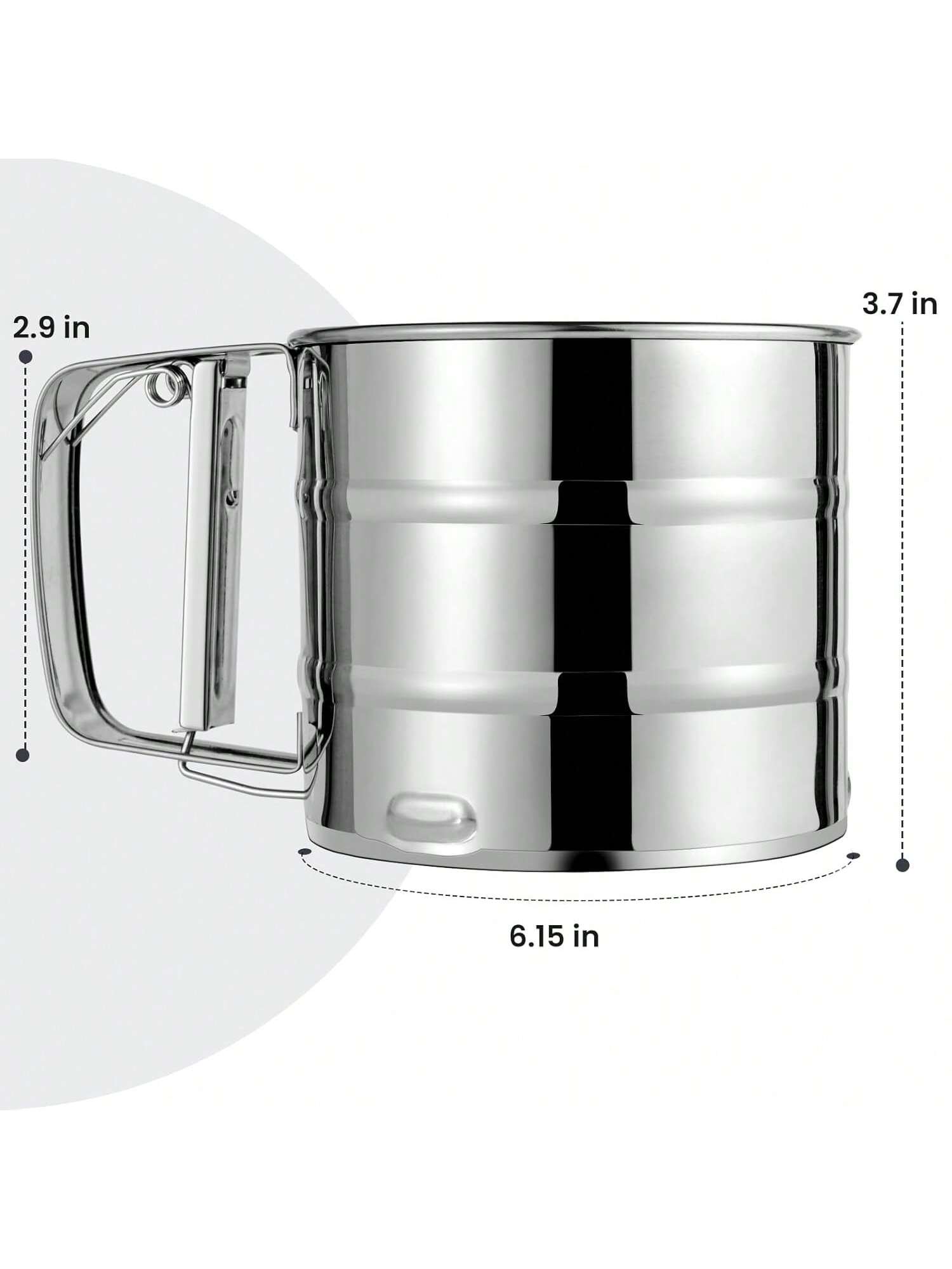 Stainless Steel Flour Sifter Double-Layer Mesh with One-Hand Crank for Baking