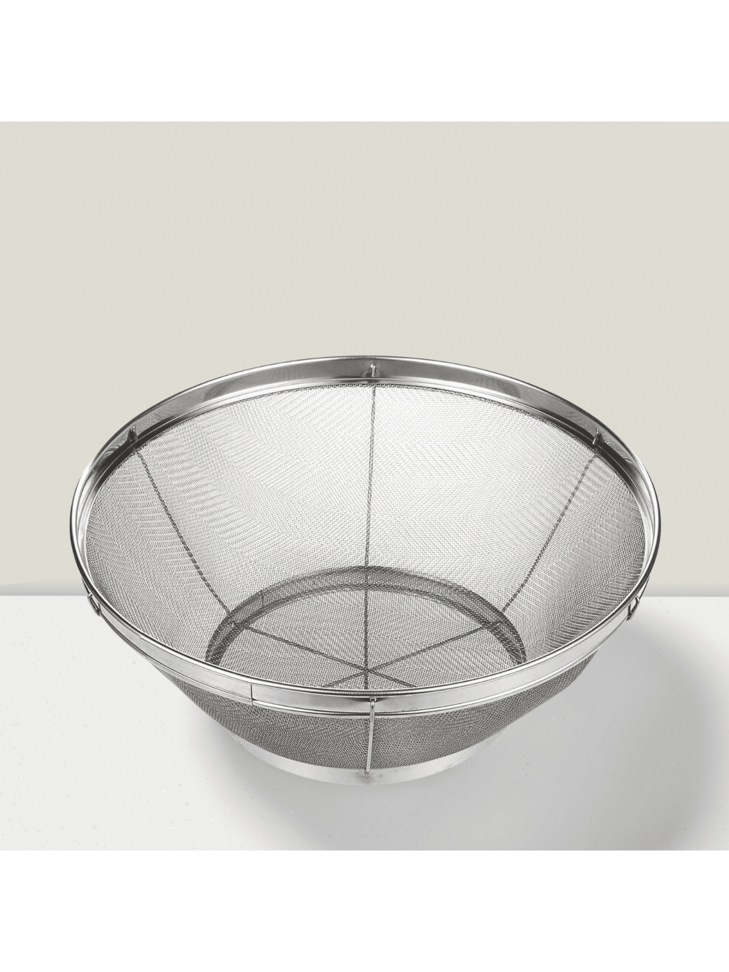 Large Fine Mesh Pasta Strainer Durable Metal Colander for Kitchen Use