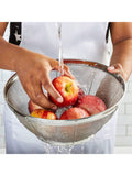 Large Fine Mesh Pasta Strainer Durable Metal Colander for Kitchen Use
