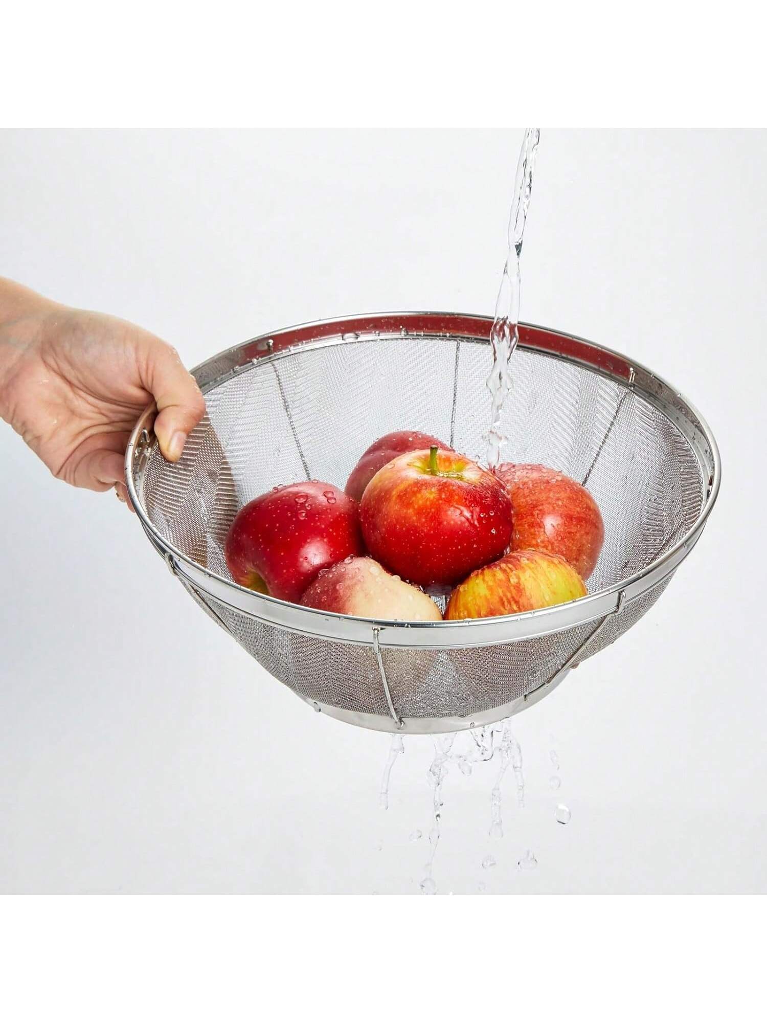 Large Fine Mesh Pasta Strainer Durable Metal Colander for Kitchen Use