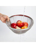 Large Fine Mesh Pasta Strainer Durable Metal Colander for Kitchen Use
