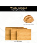 Bamboo Cutting Board Set with Holder Durable Wooden Boards for Kitchen Prep