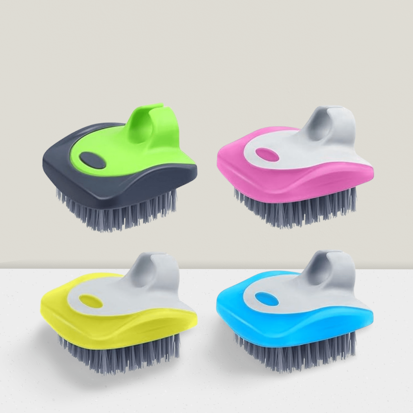 4-Pc Vegetable Brush Set Silicone Potato Scrubber for Cleaning Fruits and Veggies