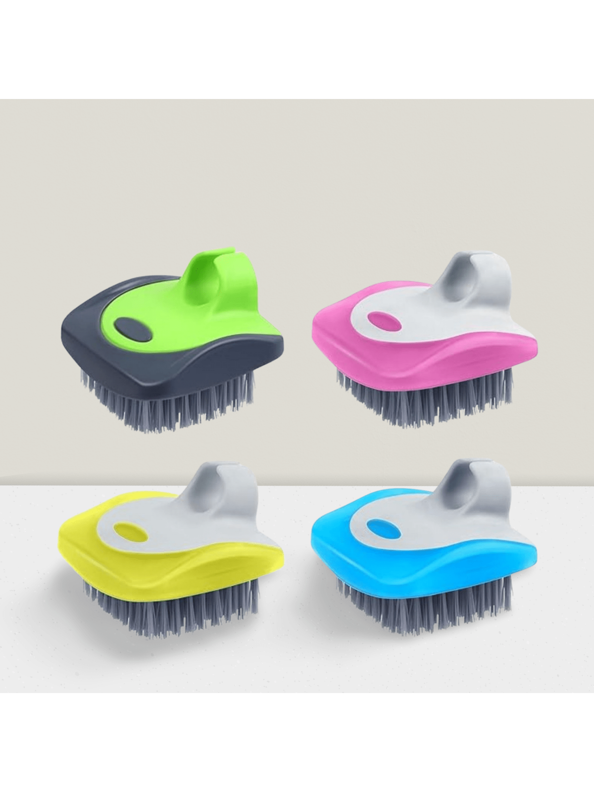 4-Pc Vegetable Brush Set Silicone Potato Scrubber for Cleaning Fruits and Veggies