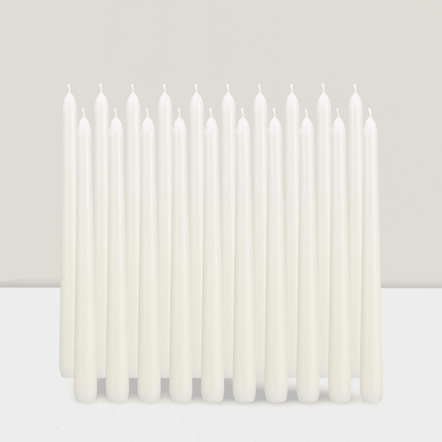 20-Pc Ivory 10" Taper Candles, Long Burn & Unscented For Events