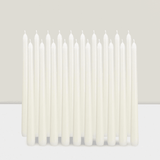 20-Pc Ivory 10" Taper Candles, Long Burn & Unscented For Events
