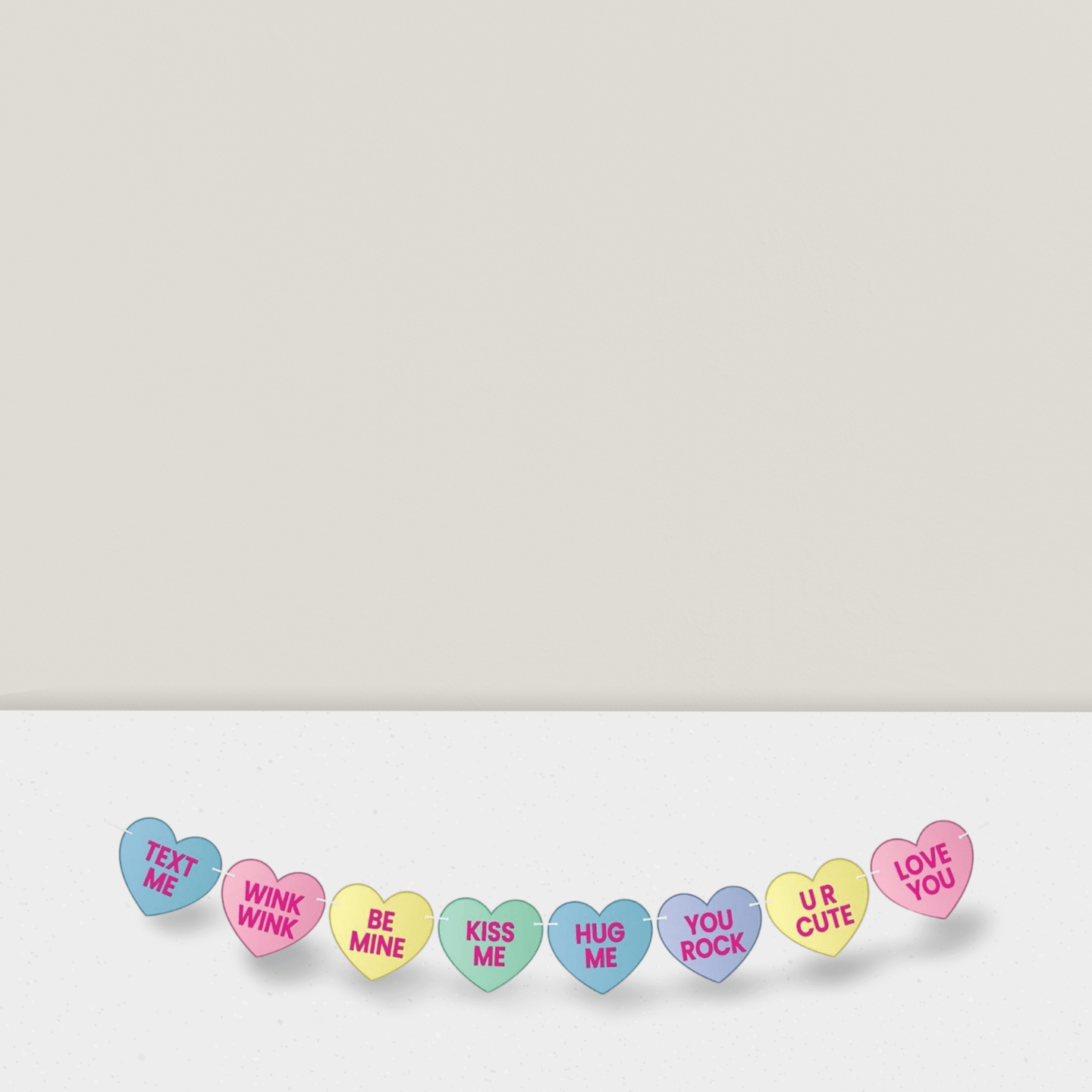 Valentine Conversation Hearts Banner 10ft for Home & Party Decor