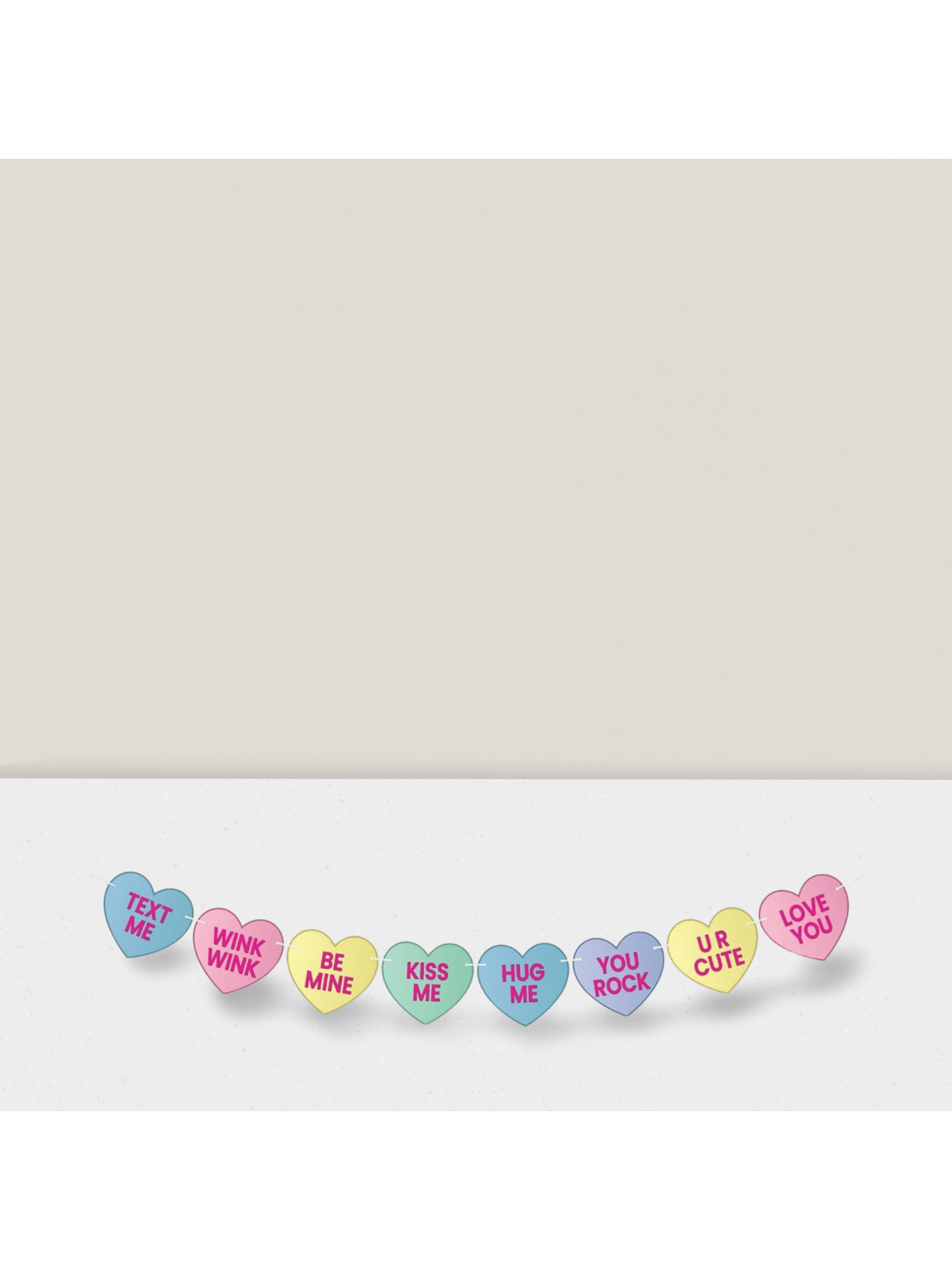 Valentine Conversation Hearts Banner 10ft for Home & Party Decor