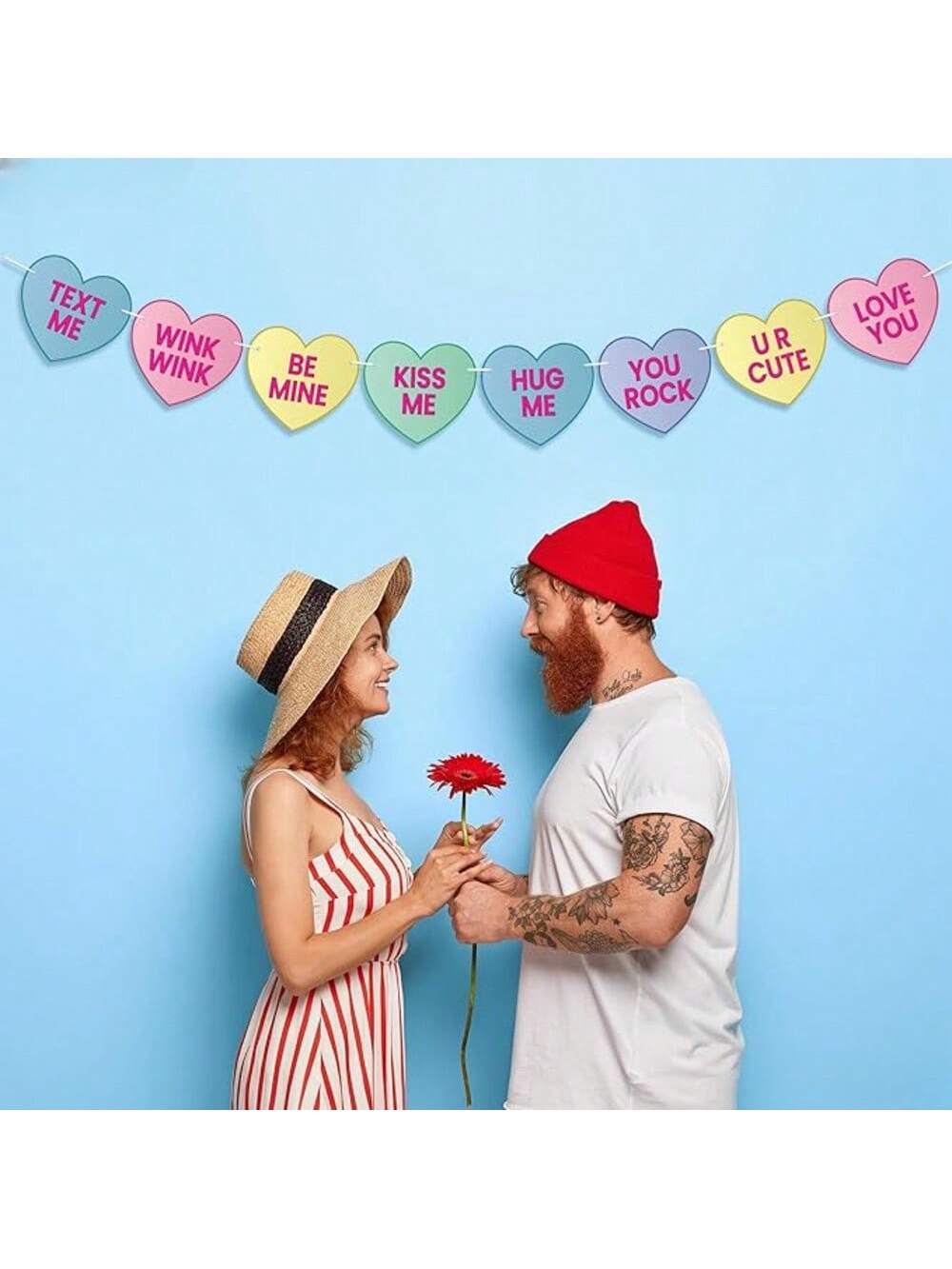 Valentine Conversation Hearts Banner 10ft for Home & Party Decor