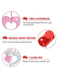 36 pcs Valentine Glitter Heart Hanging Swirls Red Pink Silver Party Decor