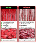 2-Pack Extra-Large Red Fringe Streamers 3.2x8 Feet for Parties and Events