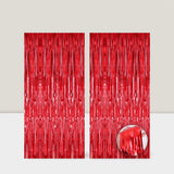 2-Pack Extra-Large Red Fringe Streamers 3.2x8 Feet for Parties and Events