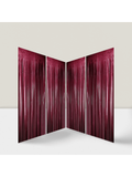 4PCS Burgundy Tinsel Fringe Curtains for Party Wedding & Celebration