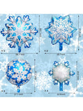 60 Pcs Winter Theme Balloons Set With 50 Snowflake Latex Balloons And 10 Snowflake Foil Balloons -