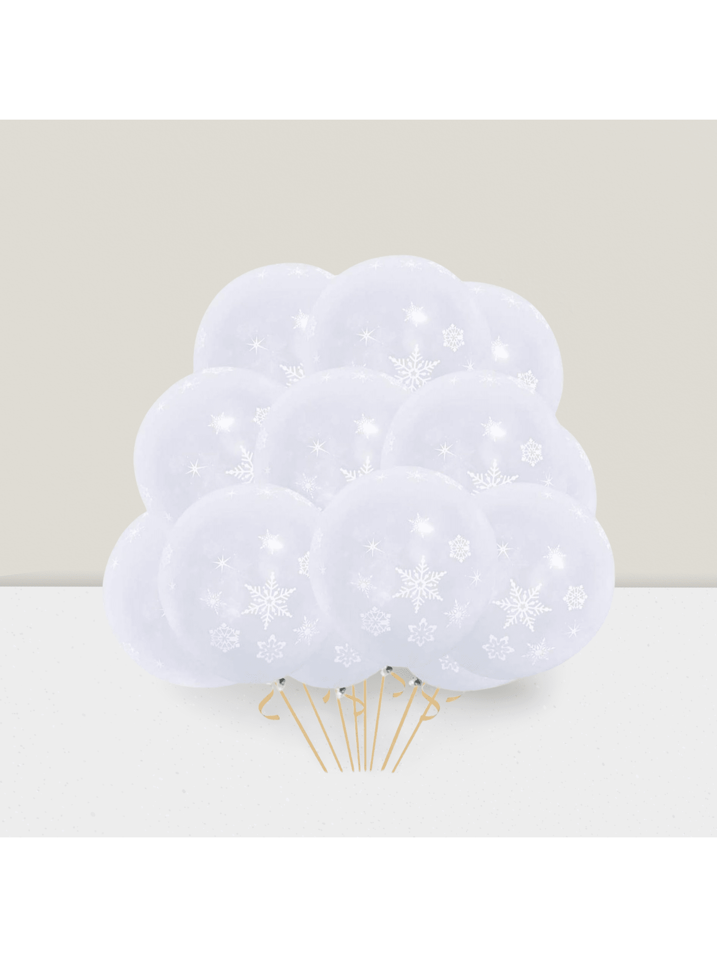 50-Pc Christmas Snowflake Balloons for Winter Wonderland Weddings and Parties