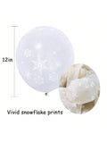 50-Pc Christmas Snowflake Balloons for Winter Wonderland Weddings and Parties